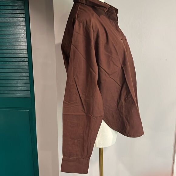 Pretty Little Thing NWT Elegant Brown Women's Button up Top - M - Picture 5 of 8